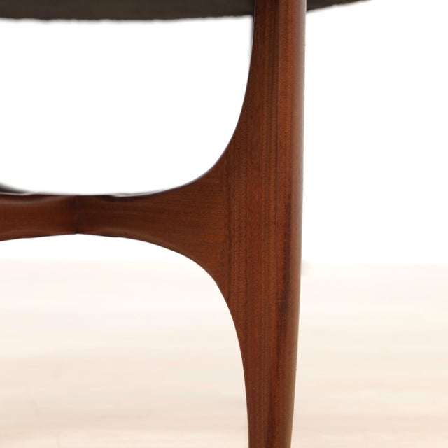 Greige Mid Century Astro Vanity Stool by G Plan in Teak and Olive Greige For Sale - Image 8 of 10