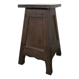 Pyramidal Oak Chest-Shaped Side Table, 1940s For Sale