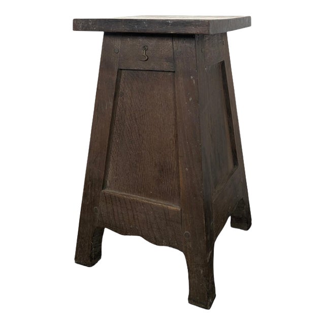 Pyramidal Oak Chest-Shaped Side Table, 1940s For Sale