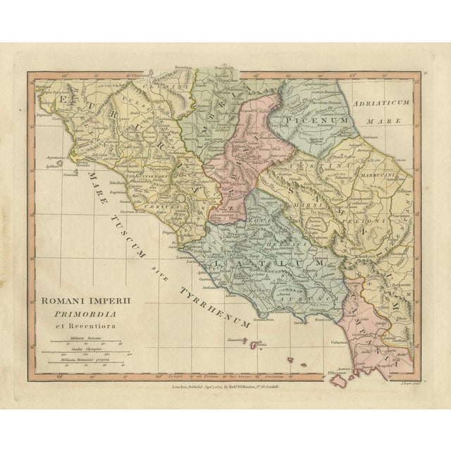 Antique Map of Central Italy and Early Roman Empire by Wilkinson, 1801 For Sale - Image 12 of 12