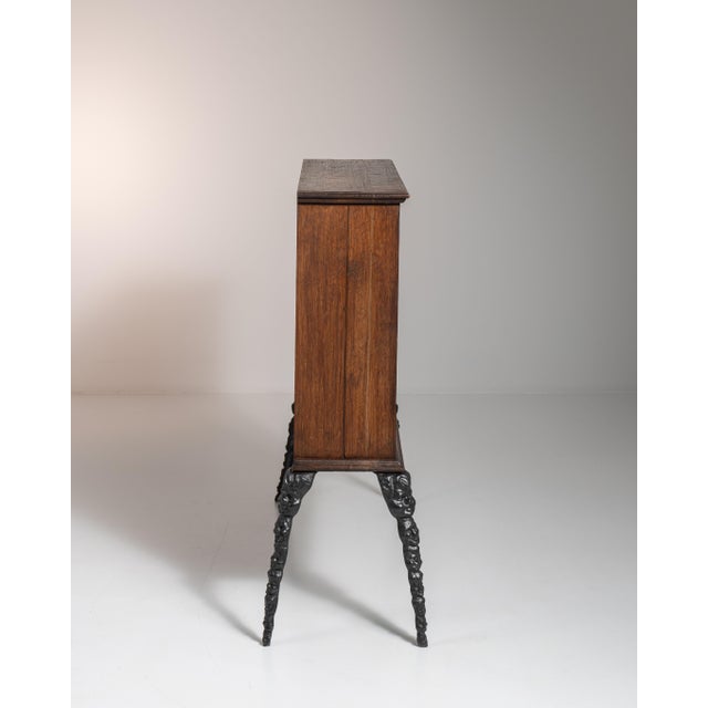 20th Century Belgian Black Contemporary Gothic Wrought Iron Cabinet By Ernest Patris For Sale - Image 13 of 15
