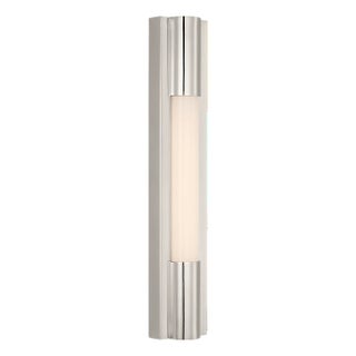 Ian K. Fowler for Visual Comfort Signature Ellington 16" Slimline Bath Light in Polished Nickel with White Glass For Sale
