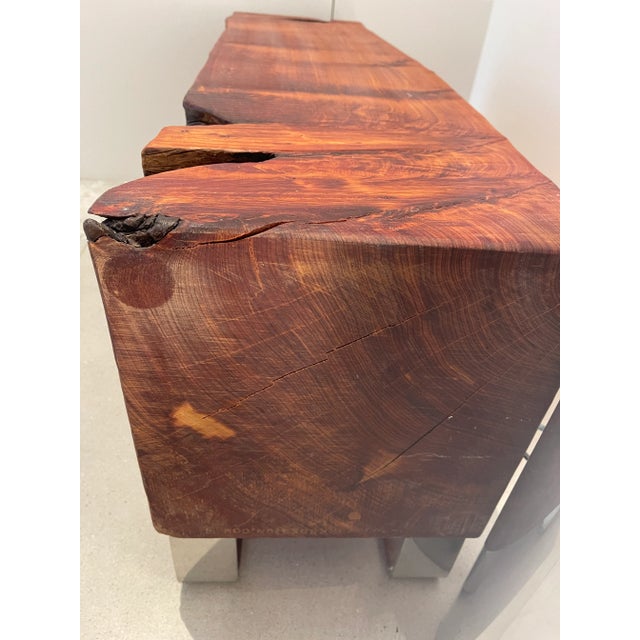 Wood Wood Beam Bench -Maker/Artist Unknown For Sale - Image 7 of 10