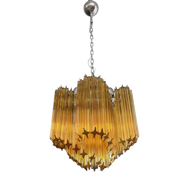 Modern Quadriedri Glass Chandelier, 1990s For Sale
