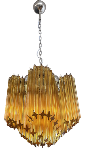 Modern Quadriedri Glass Chandelier, 1990s