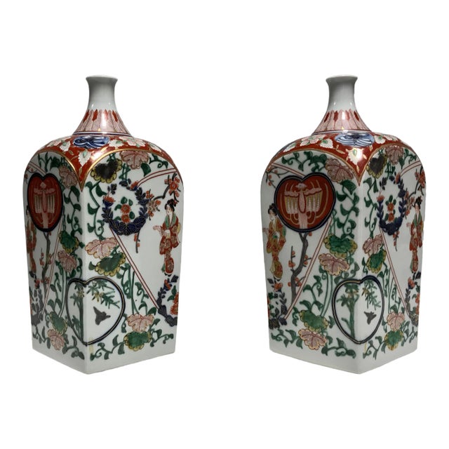 Asian Ornamental Sake Jars - a Pair For Sale
