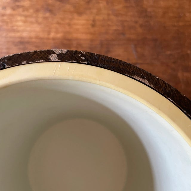 Late 20th Century Walnut Ice Bucket With Brass Detail on Top For Sale In Los Angeles - Image 6 of 10