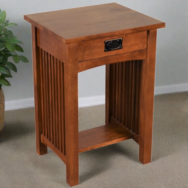 Mission 1 Drawer Spindle End Table For Sale - Image 13 of 15