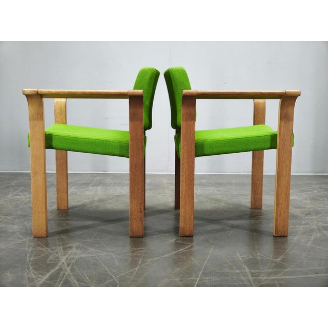 Danish Oak Armchairs by Magnus Olesen, 1960s, Set of 4 For Sale - Image 4 of 17