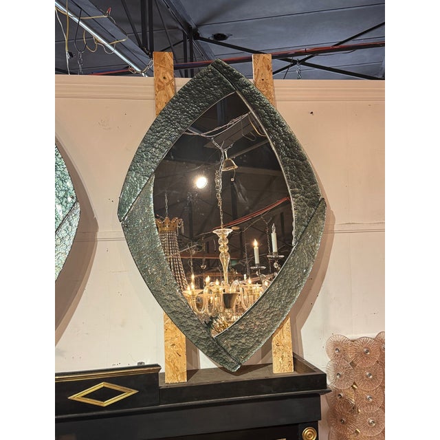 Modern Pair of Modernist Murano Mirrors in Fontana Green For Sale - Image 3 of 6
