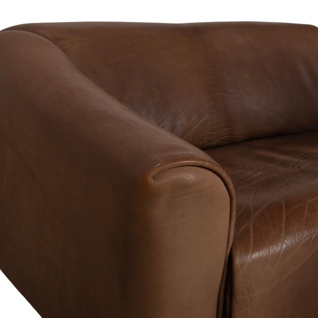 Animal Skin Vintage DS-47 Leather Two-Seater in Brown Cognac from de Sede For Sale - Image 7 of 17