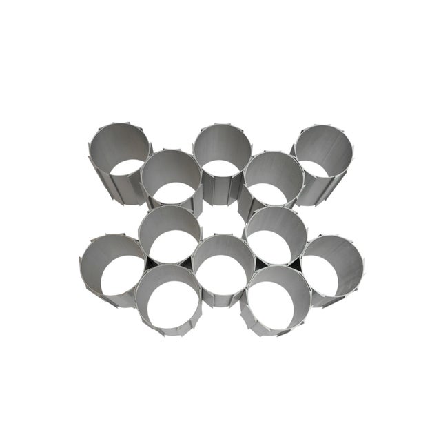 Mid-Century Modern 1970s Modular Interlocking Aluminum Wine Rack For Sale - Image 3 of 6