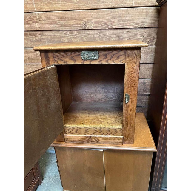 From Acorns to Furniture Solid Oak Wood Icebox Side Cabinet For Sale - Image 4 of 11
