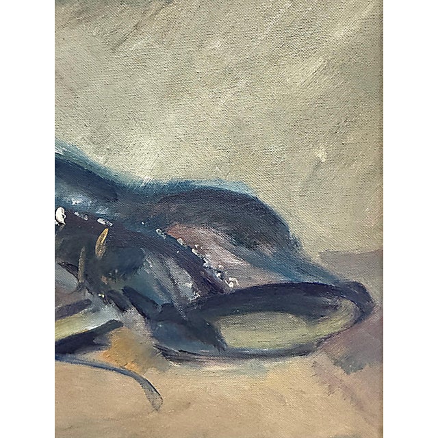 1963 Oil Painting on Board of a Pair of Boots Signed Unger For Sale In Miami - Image 6 of 9