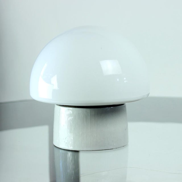 1960s Mid-Century Modern Wall Lamp in Ceramic and White Opaline Glass from Elektrosvit, Czechoslovakia, 1960s For Sale - Image 5 of 9