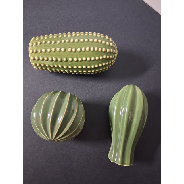 Minimalist 3 Pc. Glazed Stoneware Cacti - Set of 3 For Sale In Detroit - Image 6 of 11