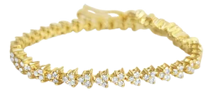 Triangle Shaped Diamond Tennis Bracelet 3.90cttw 14k Yellow Gold