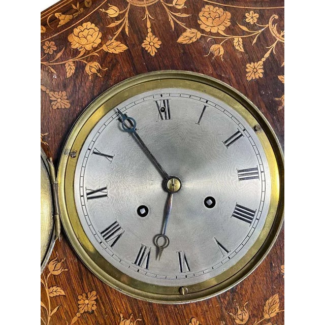 French Rosewood and Boxwood Cased Wall Clock, 19th-Century For Sale - Image 9 of 15