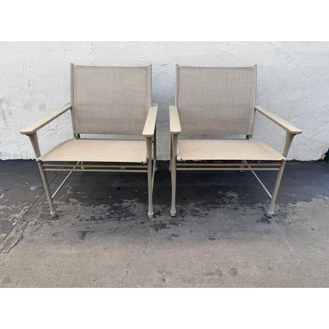 Silver Giati Designs Aprio Collection Outdoor Chairs + Ottomans, Set of Four For Sale - Image 8 of 12