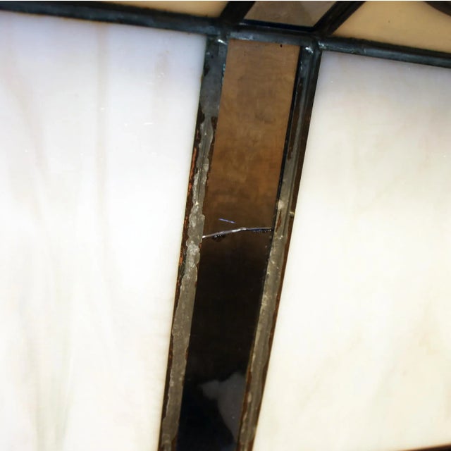 Glass Mid 20th Century Vintage Slag Glass Flower Pendant Lights - a Pair For Sale - Image 7 of 13