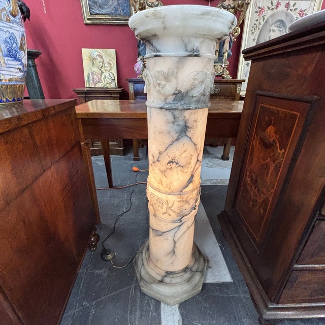 Antique Liberty Illuminated Alabaster Column, 1920s For Sale - Image 12 of 15