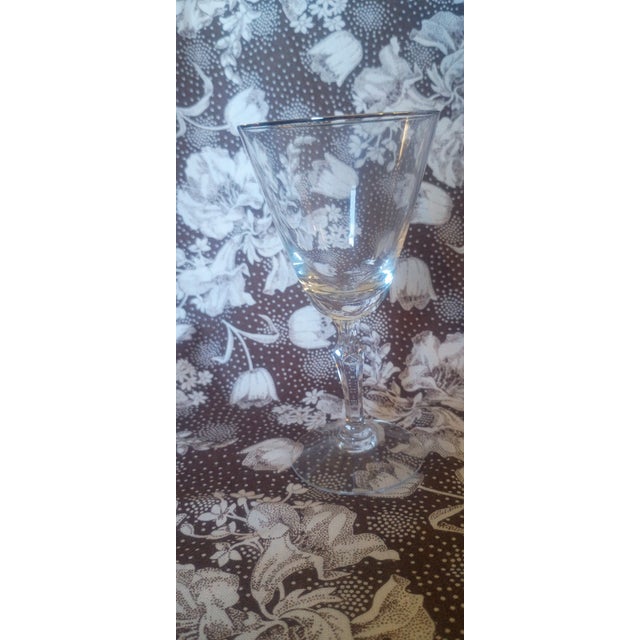 Mid 20th Century Vintage Fostoria Platinum Trim Goblet Stemware Set of 3 For Sale - Image 5 of 5