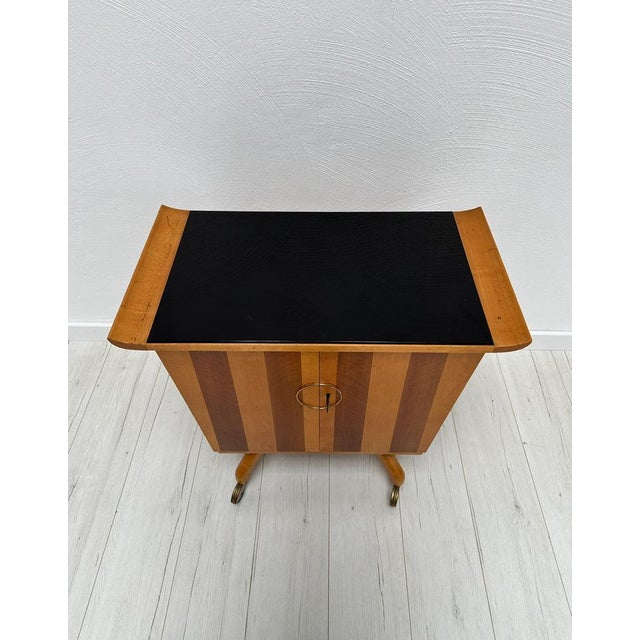Vintage Walnut Bar Trolley, 1950s For Sale - Image 6 of 7