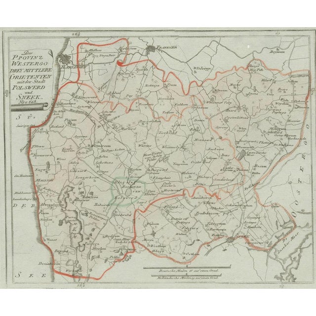 Antique Map of Sneek and Bolsward in Friesland, 1791 For Sale - Image 9 of 10