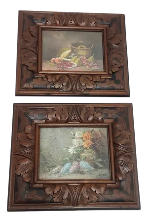 Paintings, Spain, 1950s, Oil on Cardboard, Framed, Set of 2