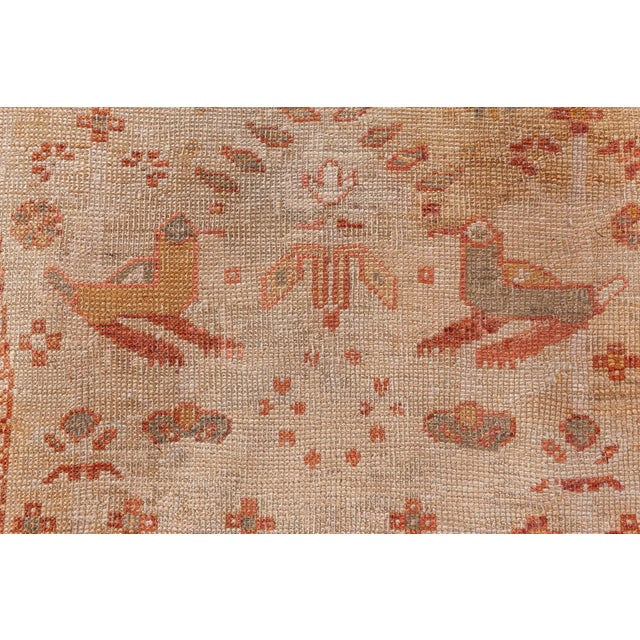 Textile Antique Turkish Oushak Rug For Sale - Image 7 of 9