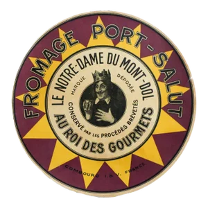 1920's French Cheese Label, Fromage Port-Salut, Le Notre-Dame Du Mont-Dol