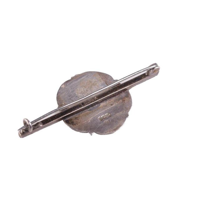 Antique Arts & Crafts Silver & Enamel Tudor Rose Bar Brooch from James Fenton, 1911 For Sale - Image 4 of 7
