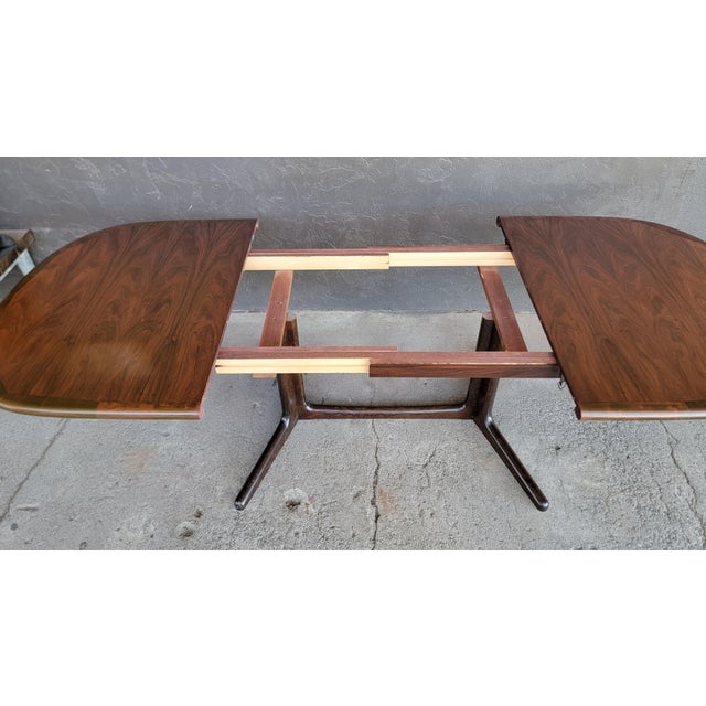 Brown Rosewood Danish Modern Expanding Dining Table Niels Moller Attributed For Sale - Image 8 of 18