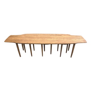 Conant Ball Mid Century Modern Maple Coffee Table With Nesting Stools For Sale