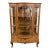 Vintage Burled Walnut Bowfront Curio China Cabinet For Sale