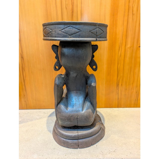 1940s-1950s Borneo Ancestral Figure Wood Stool | Dayak Tribe For Sale In Portland, OR - Image 6 of 9