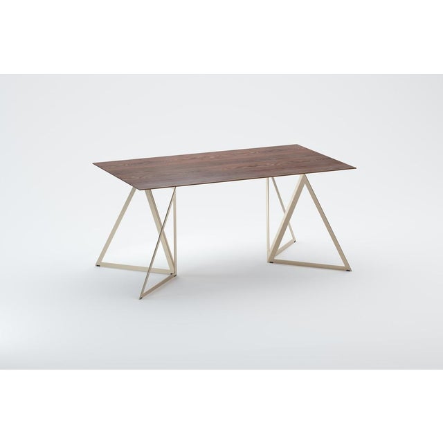 Wood Steel Stand Table 160 in Walnut by Sebastian Scherer For Sale - Image 7 of 16
