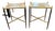 Pair of French Directoire’ Style Steel and Onyx Side Tables For Sale