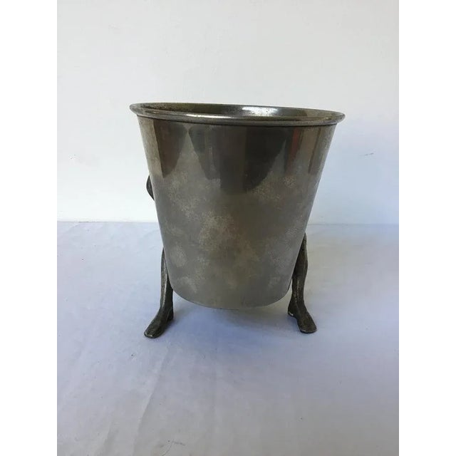 1970s Silver Plate Man Holding Vessel For Sale - Image 10 of 12