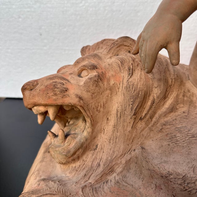 Léon Dufrène, Nude, Putto on a Lion's Skin, 1900s, Terracotta For Sale - Image 17 of 18
