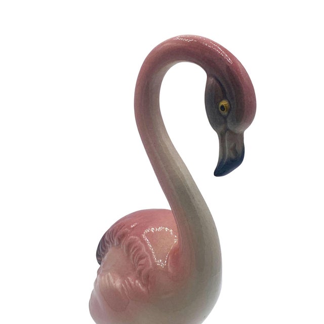 Pink 1940s Mid-Century Pink Flamingo Ceramic Tabletop Statue Set by Brad Kealer, 2 Pieces For Sale - Image 8 of 18