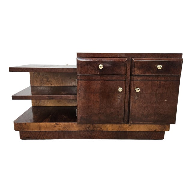 Art Deco Dressing Table in Walnut and Blond Walnut, 1940 For Sale