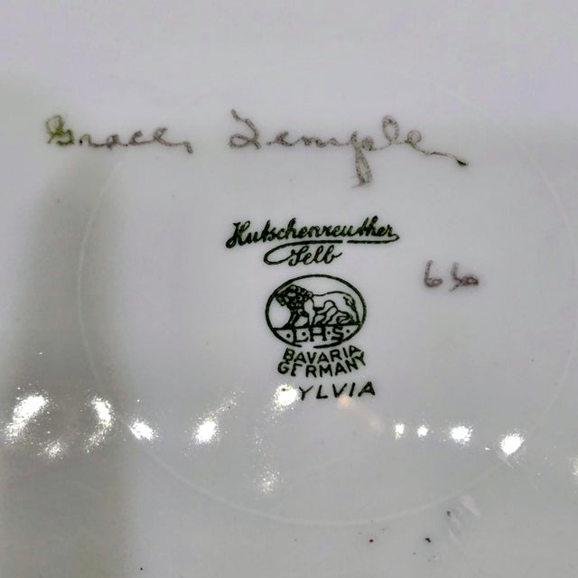 Mid 20th Century Hutschenreuther Bavaria “Sylvia” Hand-Painted Rose Porcelain Tureen 3-Piece Set For Sale - Image 12 of 18
