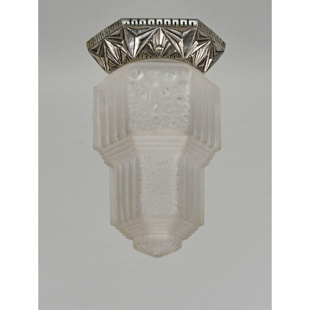 1930s 1930s French Art Deco Flush Mount by Francis Hubens & Muller Freres France - A Pair For Sale - Image 5 of 12