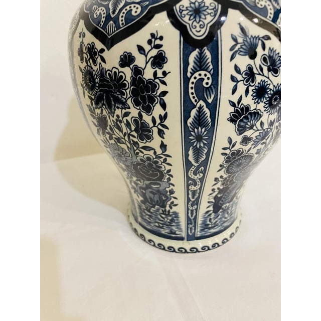 Blue Porcelain Vase with Lid by Boch for Royal Sphinx, 1960s For Sale - Image 8 of 9