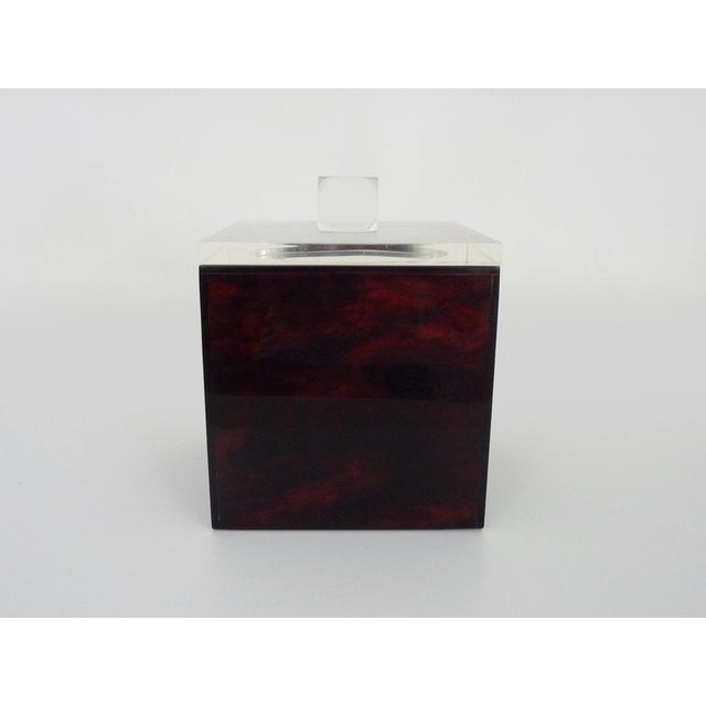 Brown Vintage Ice Bucket in Acrylic Glass from Peppo, Italy, 1970s For Sale - Image 8 of 10