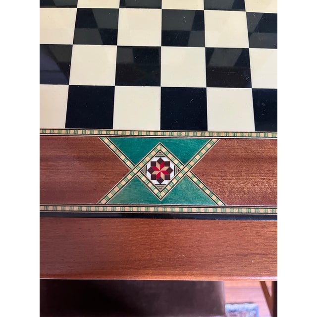 Wood Italian Sorrento Marquetry Folding Chess Game Box With Hidden Drawers For Sale - Image 7 of 10