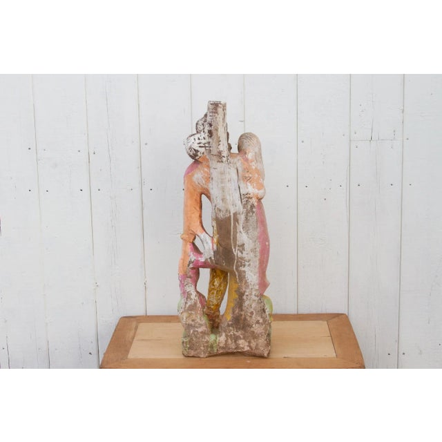 Stone Antique Indian Stone Garden Statue For Sale - Image 7 of 8