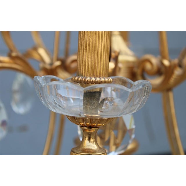 Gold French Chandeliers from Maison Jansen, 1950, Set of 2 For Sale - Image 8 of 18