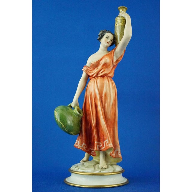 20th Century Neoclassical Porcelain Figurine Roman Water Carrier by Guido Cacciapuoti, Italy,1920s For Sale - Image 9 of 18